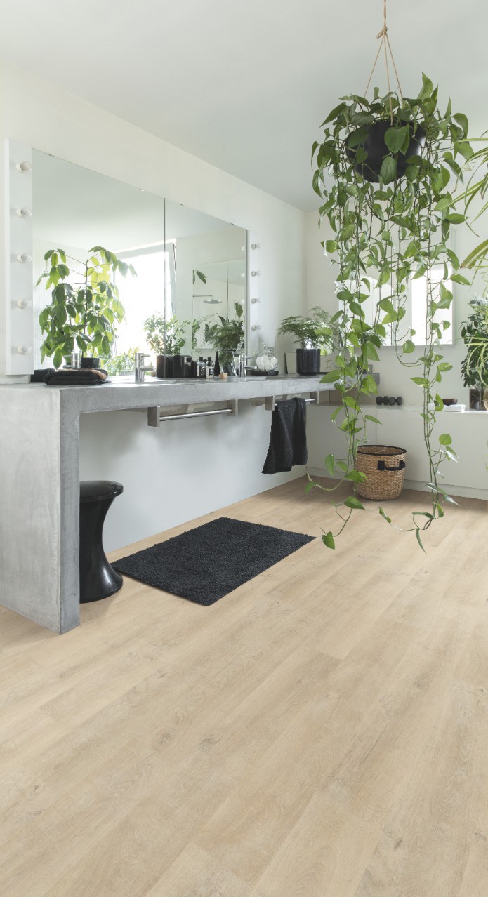 Ламинат Quick Step Eligna Дуб Cтаринный бежевый U3576 1380×156×8 фото в интерьере